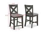 Rufus Gray Wood Fabric Seat Rectangular Counter Height Dining Room Set - Ella Furniture