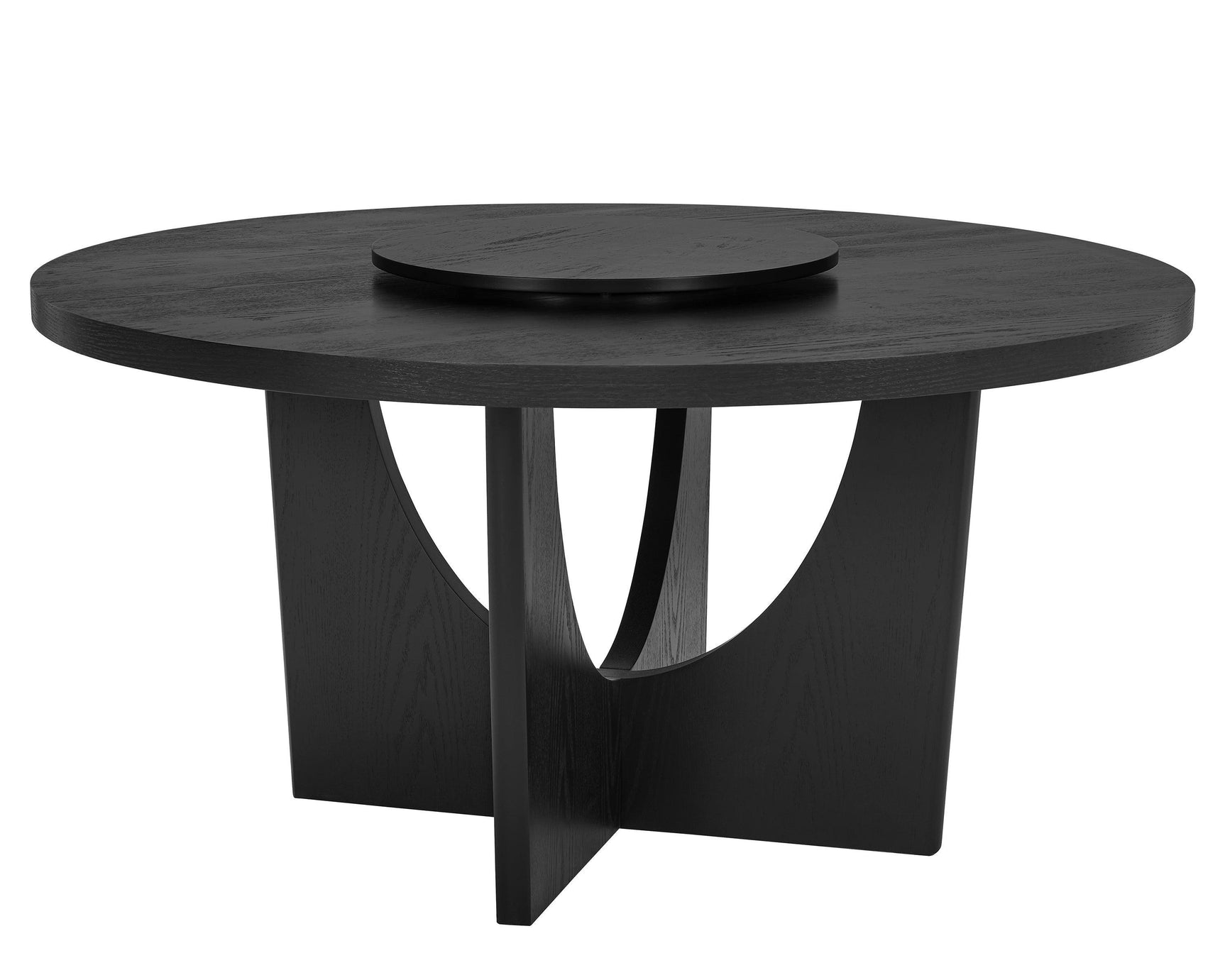 Rupert Black Modern Solid Wood And Veneers Polyester Round Dining Room Set - Ella Furniture