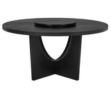 Rupert Black Modern Solid Wood And Veneers Polyester Round Dining Room Set - Ella Furniture
