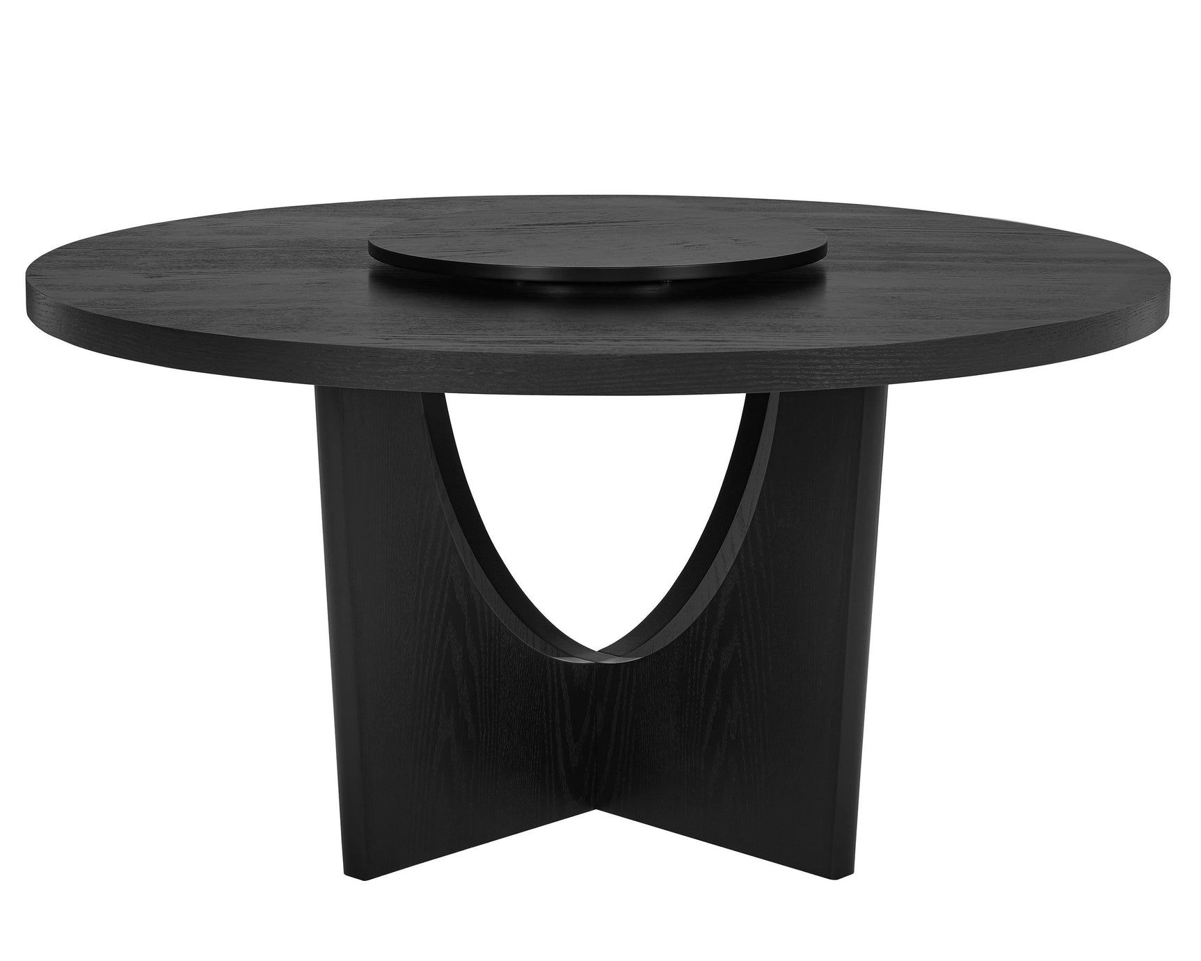 Rupert Black Modern Solid Wood And Veneers Polyester Round Dining Room Set - Ella Furniture