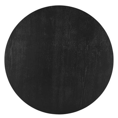Rupert Black Modern Solid Wood And Veneers Polyester Round Dining Room Set - Ella Furniture