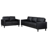 Ruth 2-piece Upholstered Track Arm Sofa Set Black 508361-S2 - Ella Furniture