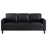 Ruth 2-piece Upholstered Track Arm Sofa Set Black 508361-S2 - Ella Furniture