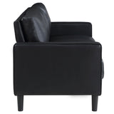 Ruth 2-piece Upholstered Track Arm Sofa Set Black 508361-S2 - Ella Furniture