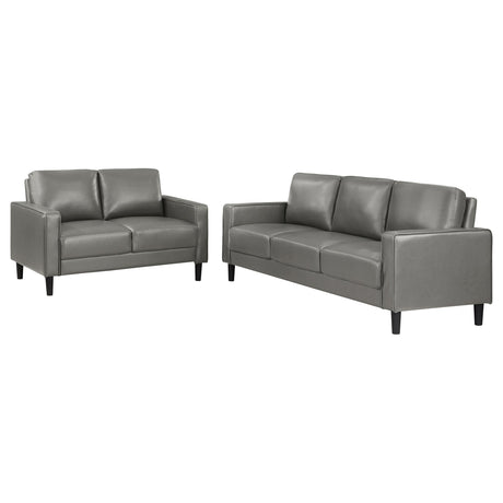 Ruth 2-piece Upholstered Track Arm Sofa Set Grey 508365-S2 - Ella Furniture
