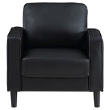 Ruth 3-piece Upholstered Track Arm Sofa Set Black 508361-S3 - Ella Furniture