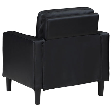 Ruth 3-piece Upholstered Track Arm Sofa Set Black 508361-S3 - Ella Furniture
