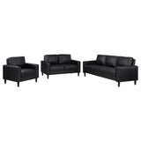 Ruth 3-piece Upholstered Track Arm Sofa Set Black 508361-S3 - Ella Furniture
