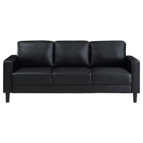 Ruth 3-piece Upholstered Track Arm Sofa Set Black 508361-S3 - Ella Furniture