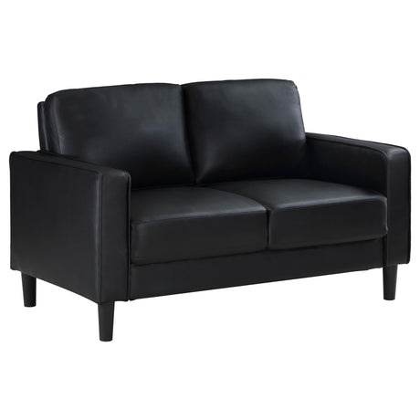 Ruth 3-piece Upholstered Track Arm Sofa Set Black 508361-S3 - Ella Furniture