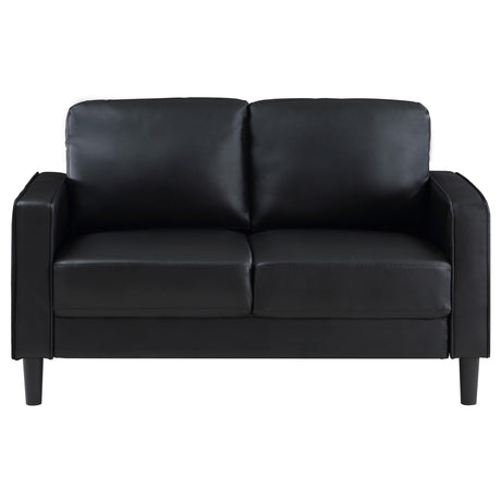 Ruth 3-piece Upholstered Track Arm Sofa Set Black 508361-S3 - Ella Furniture