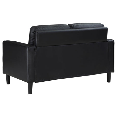 Ruth 3-piece Upholstered Track Arm Sofa Set Black 508361-S3 - Ella Furniture