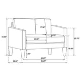 Ruth 3-piece Upholstered Track Arm Sofa Set Grey 508365-S3 - Ella Furniture