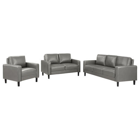 Ruth 3-piece Upholstered Track Arm Sofa Set Grey 508365-S3 - Ella Furniture