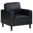 Ruth Upholstered Track Arm Faux Leather Accent Chair Black 508363 - Ella Furniture