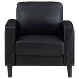 Ruth Upholstered Track Arm Faux Leather Accent Chair Black 508363 - Ella Furniture