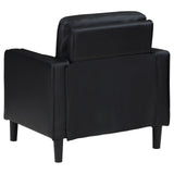 Ruth Upholstered Track Arm Faux Leather Accent Chair Black 508363 - Ella Furniture