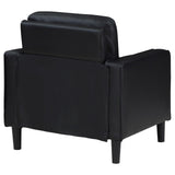 Ruth Upholstered Track Arm Faux Leather Accent Chair Black 508363 - Ella Furniture