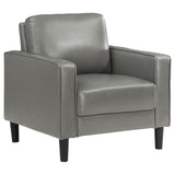Ruth Upholstered Track Arm Faux Leather Accent Chair Grey 508367 - Ella Furniture