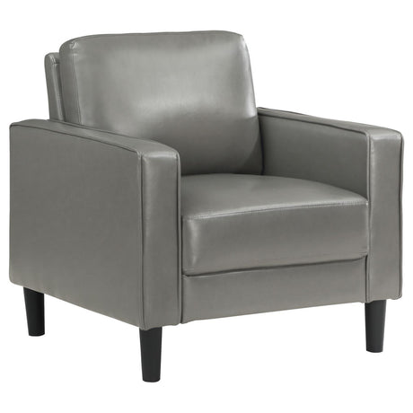 Ruth Upholstered Track Arm Faux Leather Accent Chair Grey 508367 - Ella Furniture