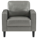 Ruth Upholstered Track Arm Faux Leather Accent Chair Grey 508367 - Ella Furniture