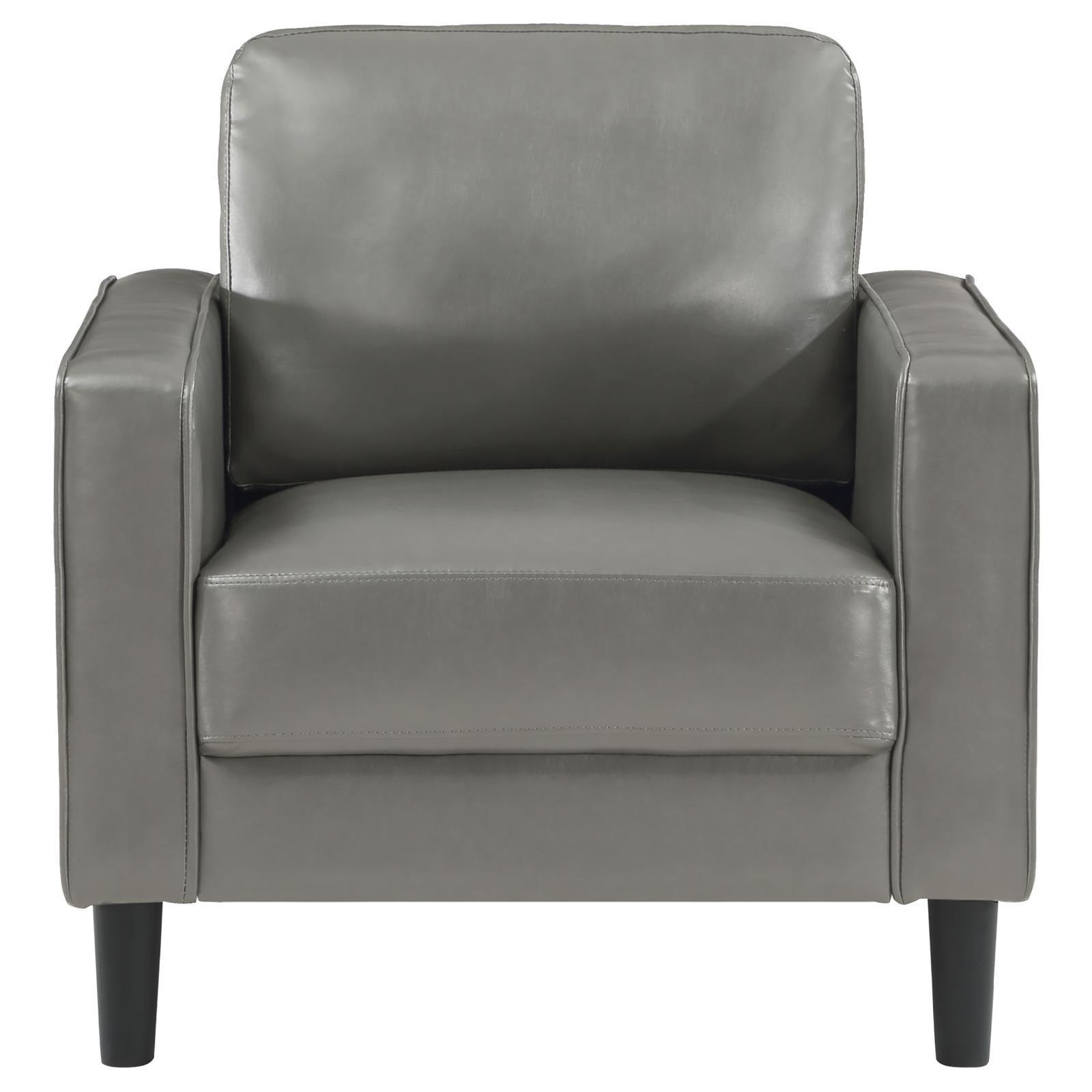 Ruth Upholstered Track Arm Faux Leather Accent Chair Grey 508367 - Ella Furniture