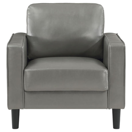 Ruth Upholstered Track Arm Faux Leather Accent Chair Grey 508367 - Ella Furniture
