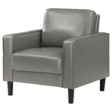 Ruth Upholstered Track Arm Faux Leather Accent Chair Grey 508367 - Ella Furniture