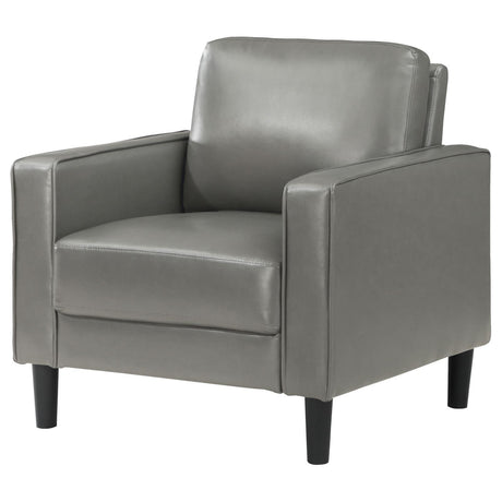 Ruth Upholstered Track Arm Faux Leather Accent Chair Grey 508367 - Ella Furniture