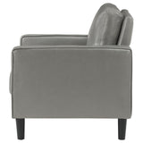 Ruth Upholstered Track Arm Faux Leather Accent Chair Grey 508367 - Ella Furniture