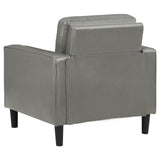 Ruth Upholstered Track Arm Faux Leather Accent Chair Grey 508367 - Ella Furniture