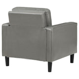 Ruth Upholstered Track Arm Faux Leather Accent Chair Grey 508367 - Ella Furniture