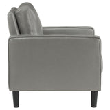 Ruth Upholstered Track Arm Faux Leather Accent Chair Grey 508367 - Ella Furniture