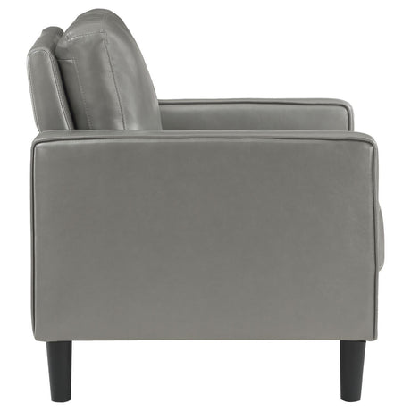 Ruth Upholstered Track Arm Faux Leather Accent Chair Grey 508367 - Ella Furniture