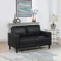 Ruth Upholstered Track Arm Faux Leather Loveseat Black 508362 - Ella Furniture