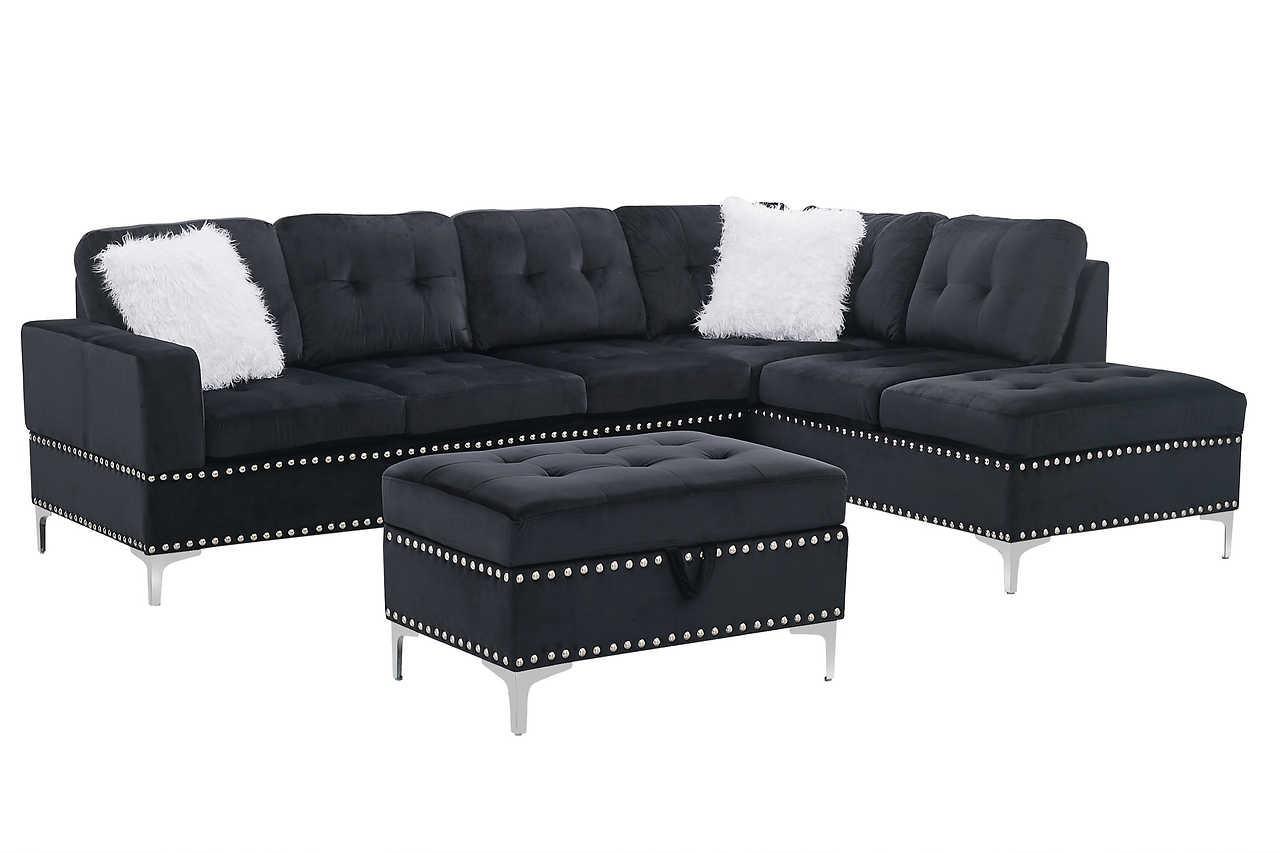 S123 Joy (Black) (Storage Ottoman) - Ella Furniture