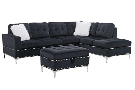 S123 Joy (Black) (Storage Ottoman) - Ella Furniture