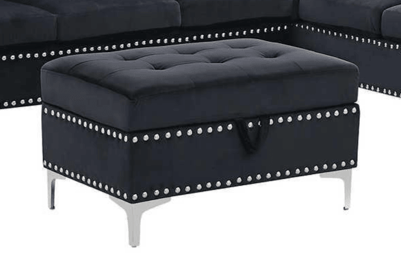 Joy Black Storage Ottoman