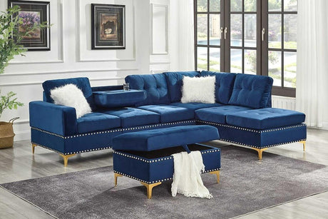 S123 Joy (Blue) (Storage Ottoman) - Ella Furniture