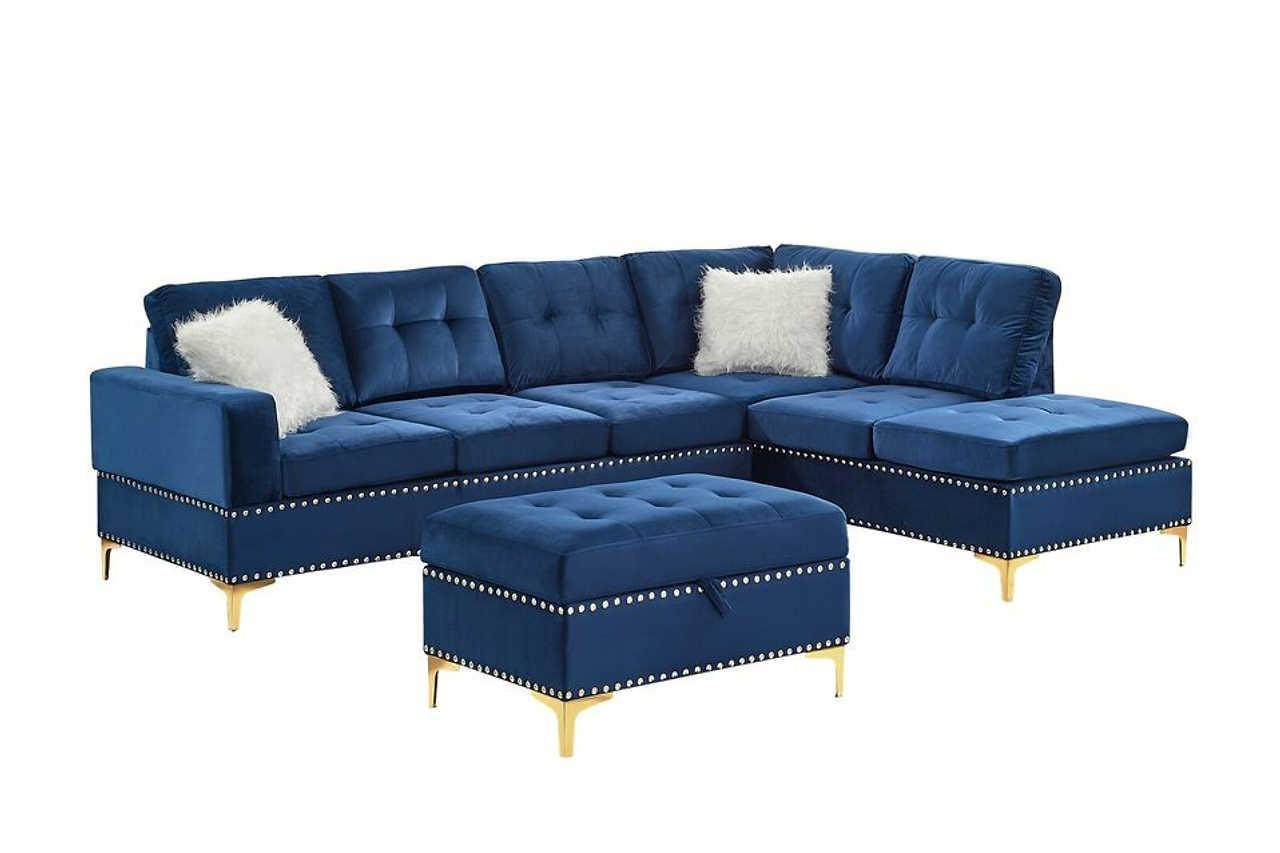 S123 Joy (Blue) (Storage Ottoman) - Ella Furniture