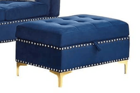 Joy Blue Storage Ottoman