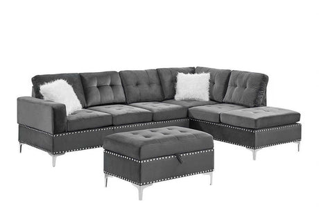 S123 Joy (Grey) (Storage Ottoman) - Ella Furniture