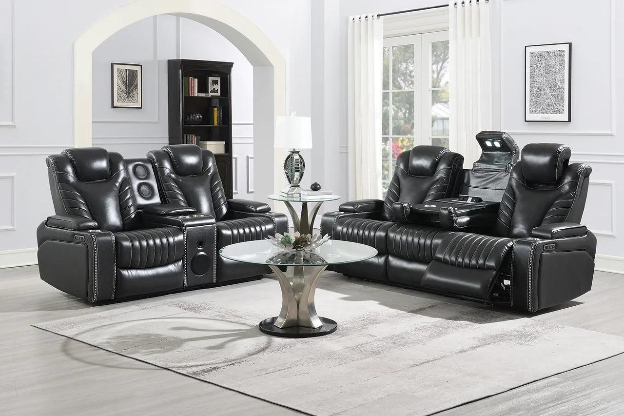 S1677 Zeus (Grey) (3Pcs Power Reclining Sofa, Loveseat And Recliner) - Ella Furniture