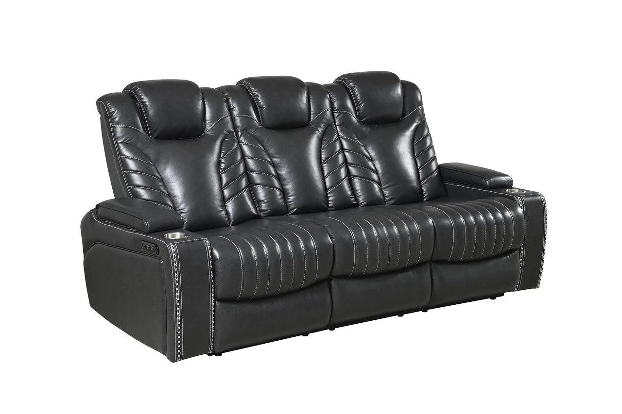 S1677 Zeus (Grey) (3Pcs Power Reclining Sofa, Loveseat And Recliner) - Ella Furniture