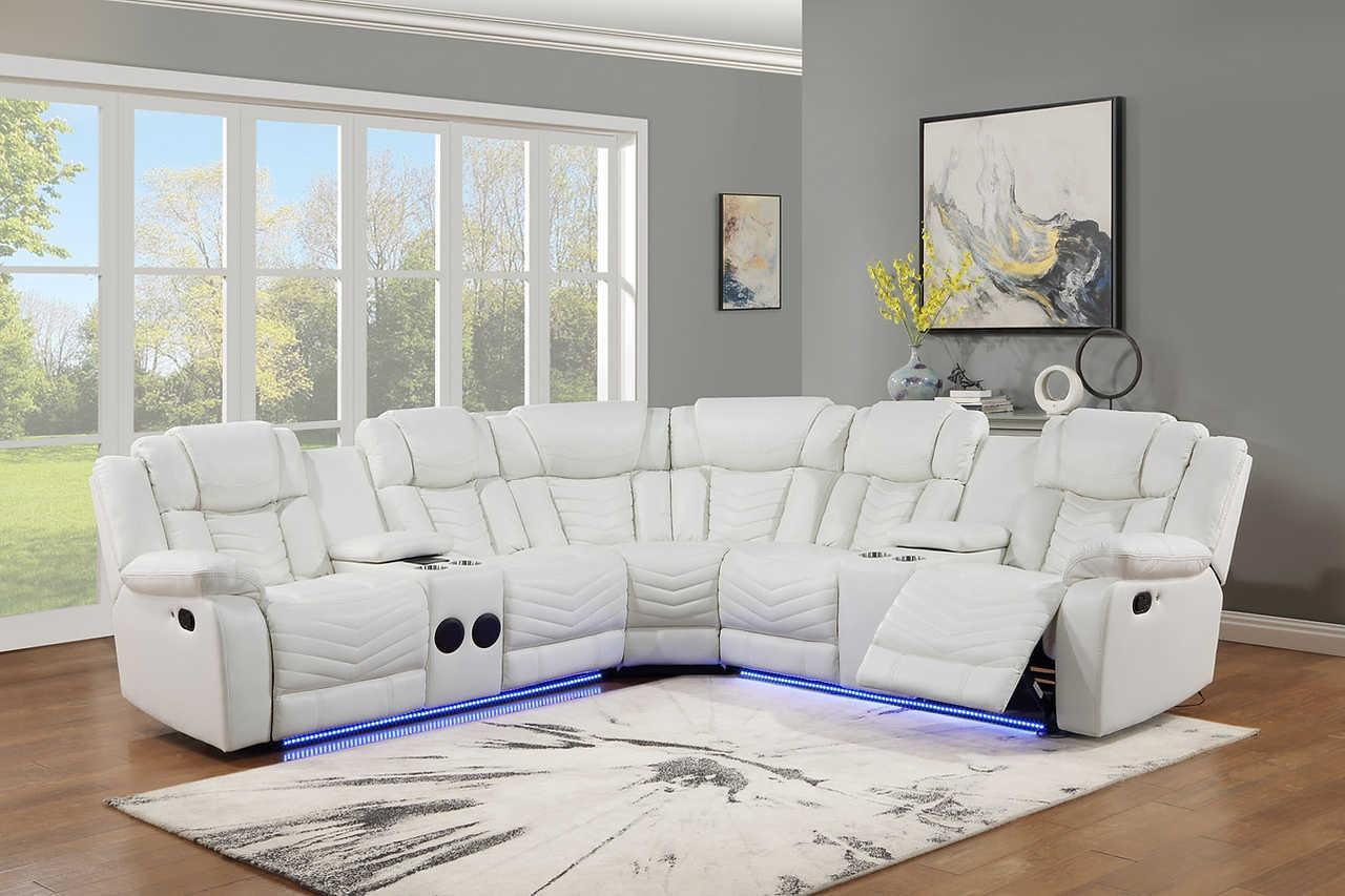 S2021 Lucky Charm Sectional (White) - Ella Furniture
