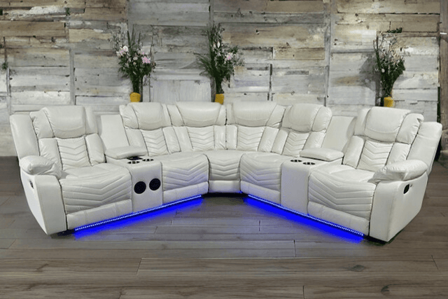 S2021 Lucky Charm Sectional (White) - Ella Furniture
