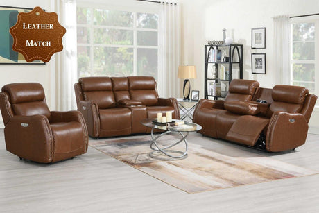 S2991 Victor (Pwr/leater) (3Pcs Power Reclining Sofa, Loveseat And Recliner) - Ella Furniture