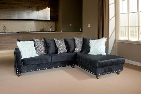 S315 Black Sectional - Ella Furniture