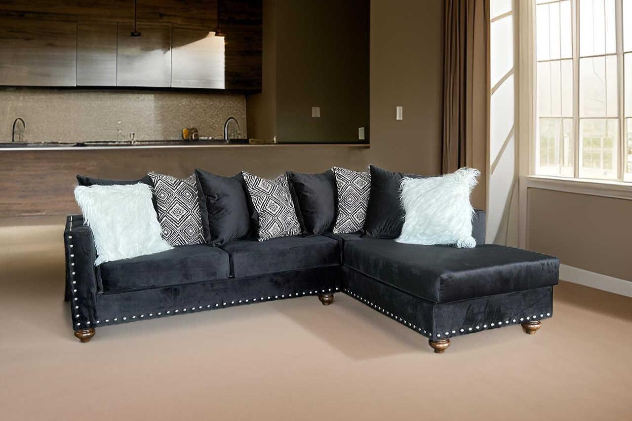 S315 Black Sectional - Ella Furniture