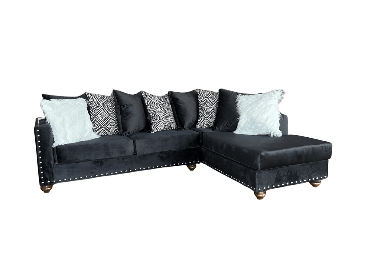 S315 Black Sectional - Ella Furniture